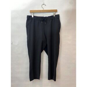 Lululemon Women's On The Fly Crop Pant Woven 23" Black Elastic Waist Size 10